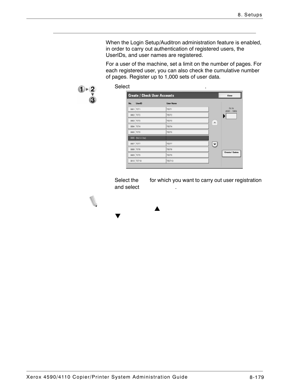 Create/check user accounts | Xerox 4590 User Manual | Page 337 / 402