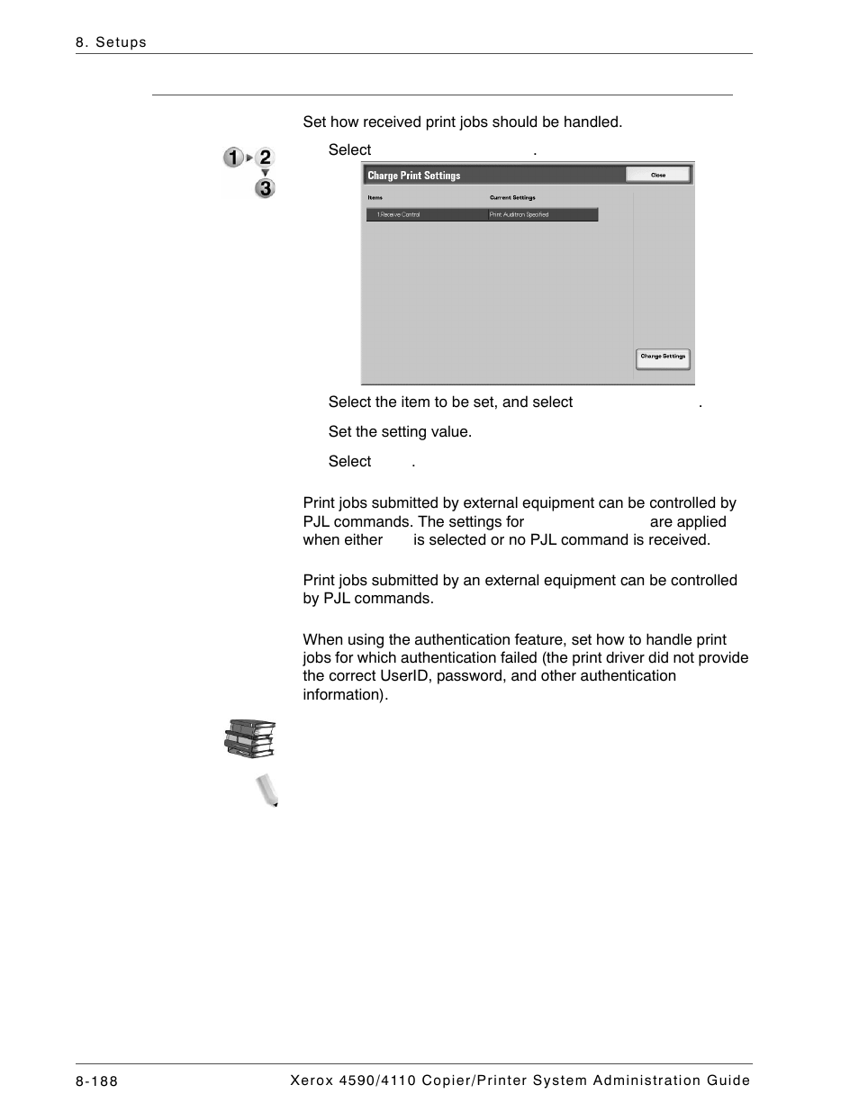 Charge print settings | Xerox 4590 User Manual | Page 346 / 402