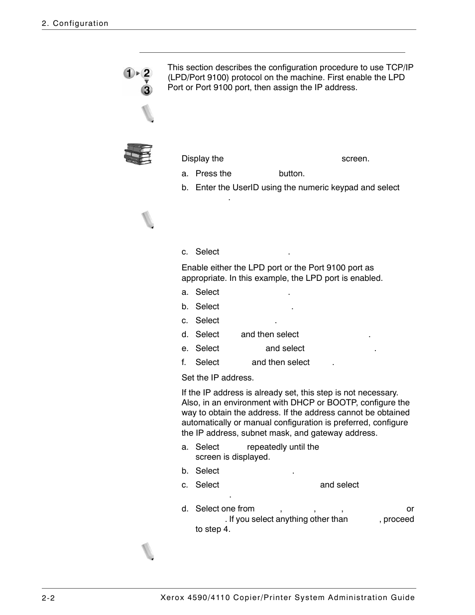 Configuration on the machine | Xerox 4590 User Manual | Page 36 / 402