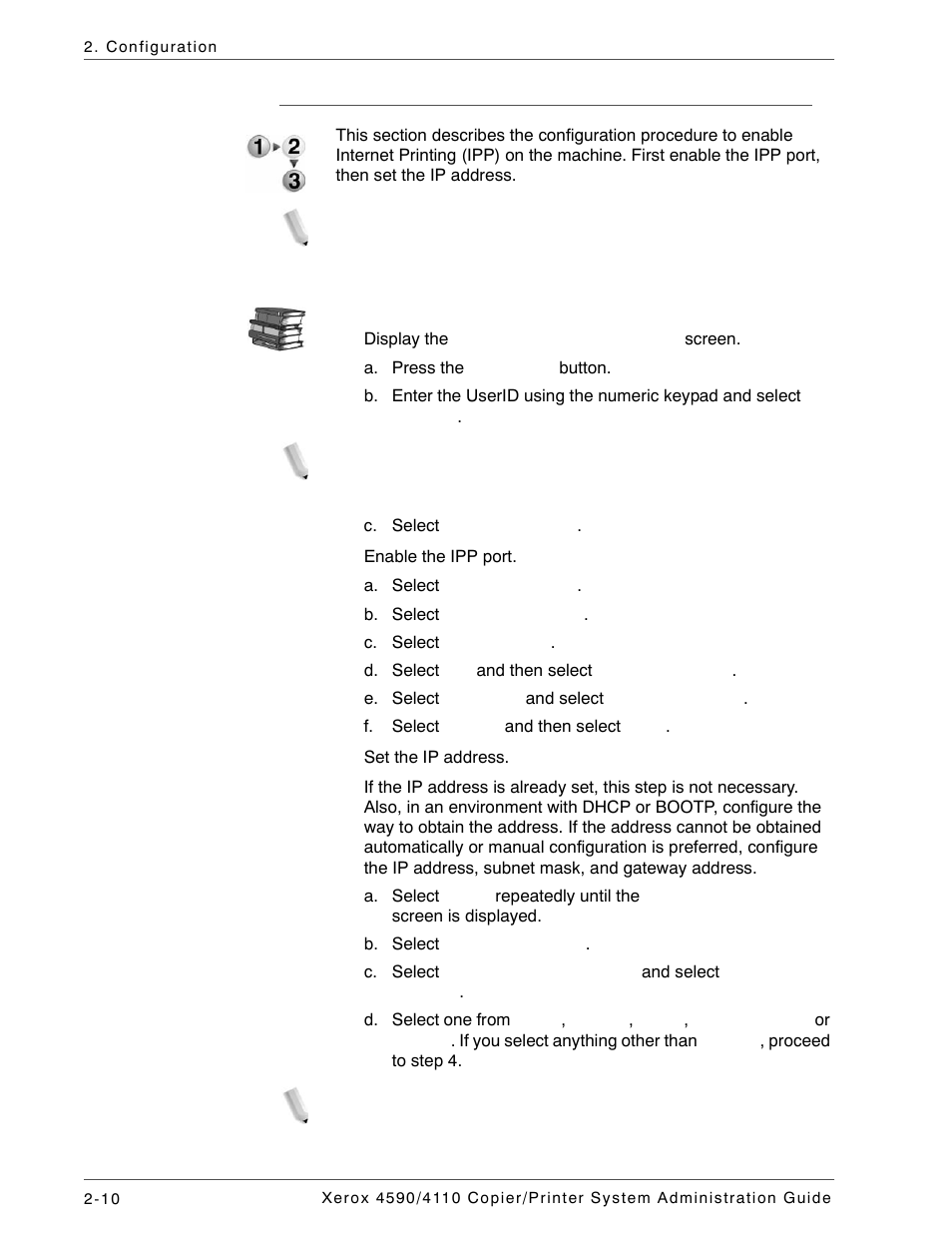 Configuration on the machine | Xerox 4590 User Manual | Page 44 / 402