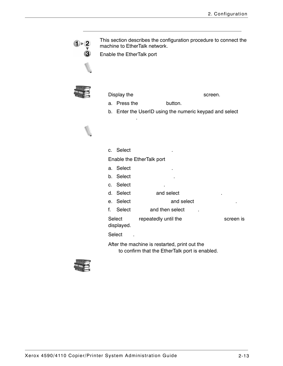 Configuration on the machine | Xerox 4590 User Manual | Page 47 / 402