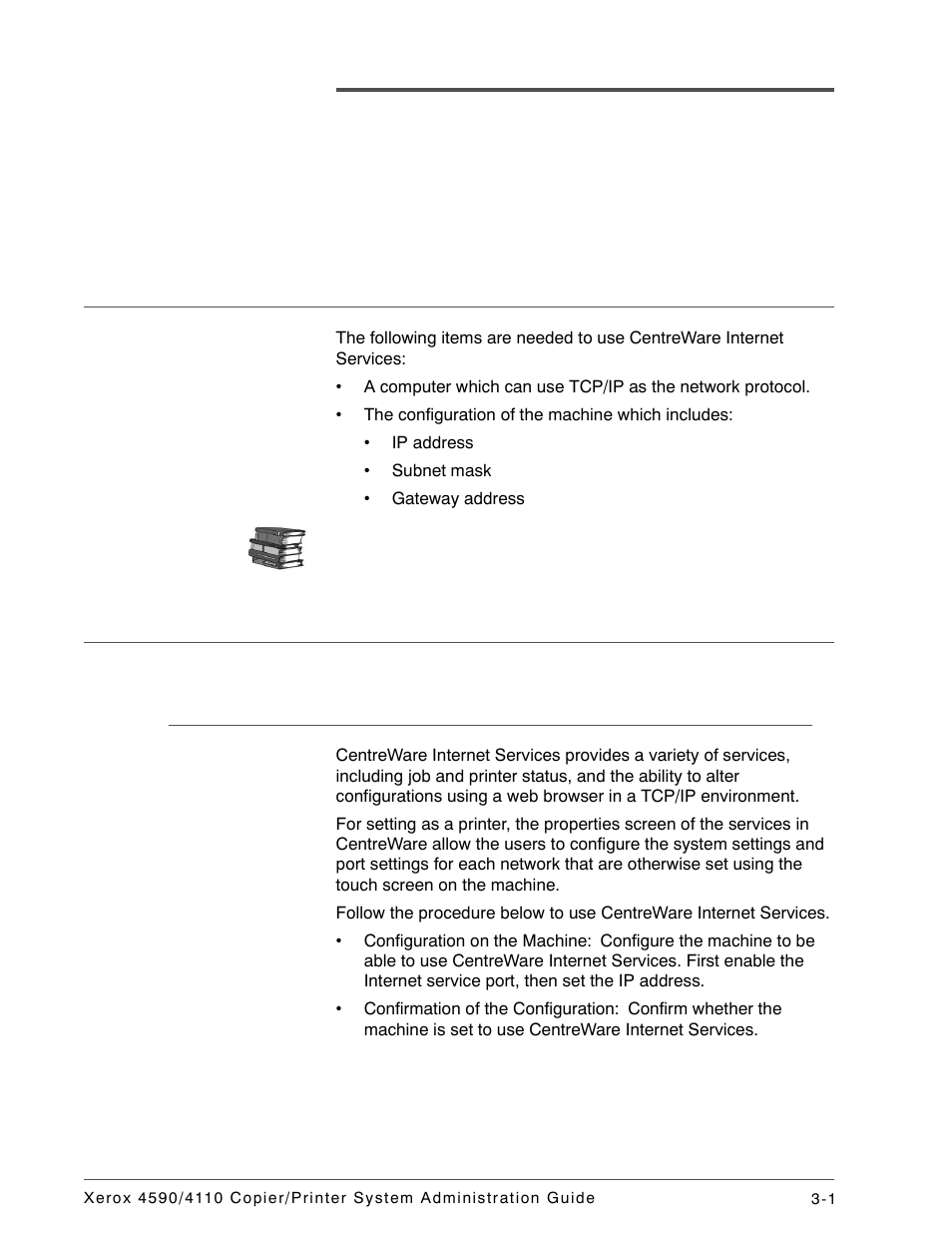 Using centreware internet services, Preparations, Configuration procedure | Overview | Xerox 4590 User Manual | Page 49 / 402