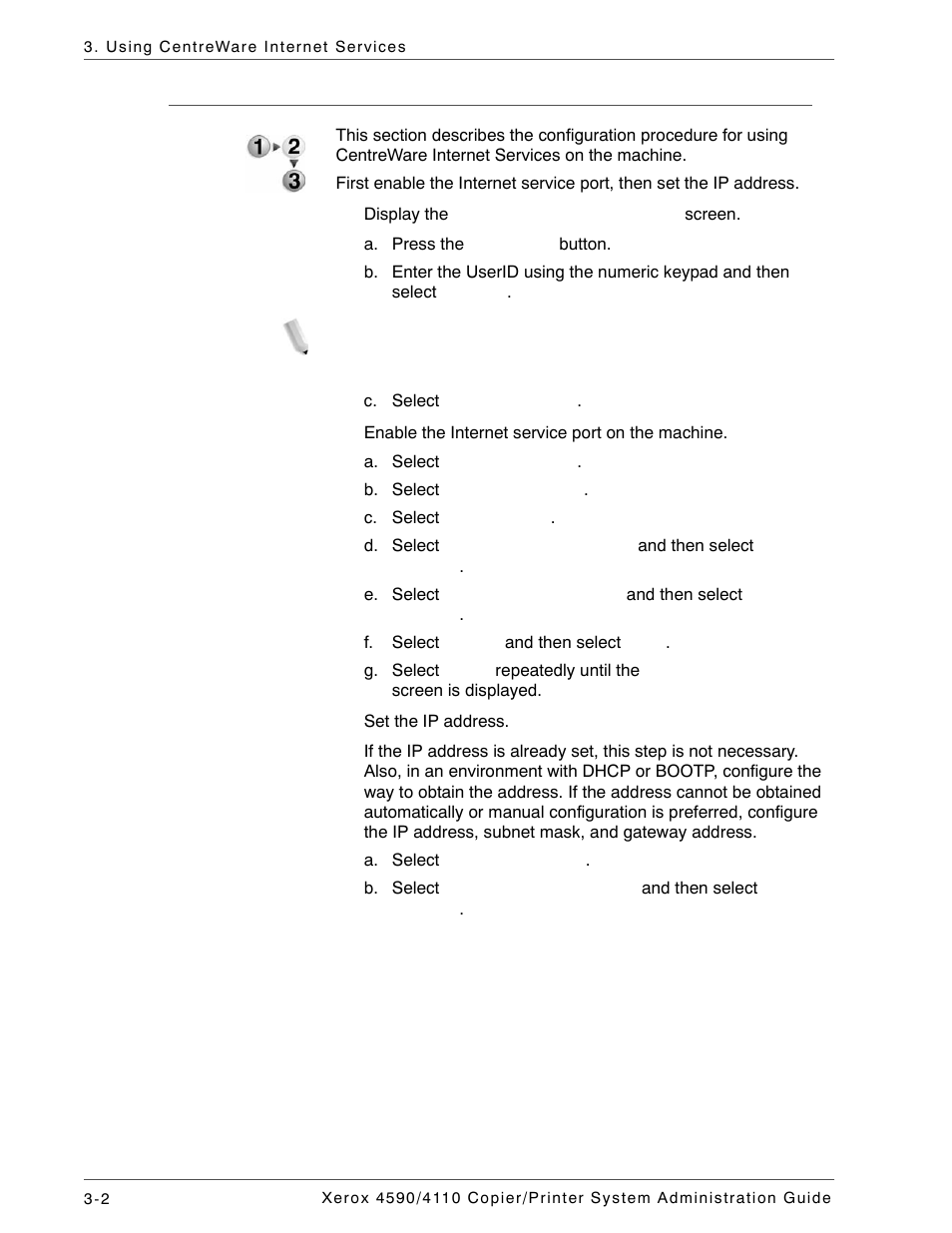 Configuration on the machine | Xerox 4590 User Manual | Page 50 / 402