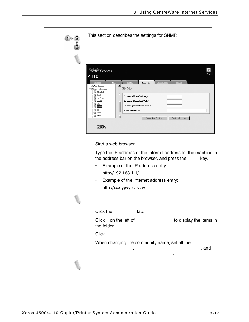 Snmp | Xerox 4590 User Manual | Page 65 / 402