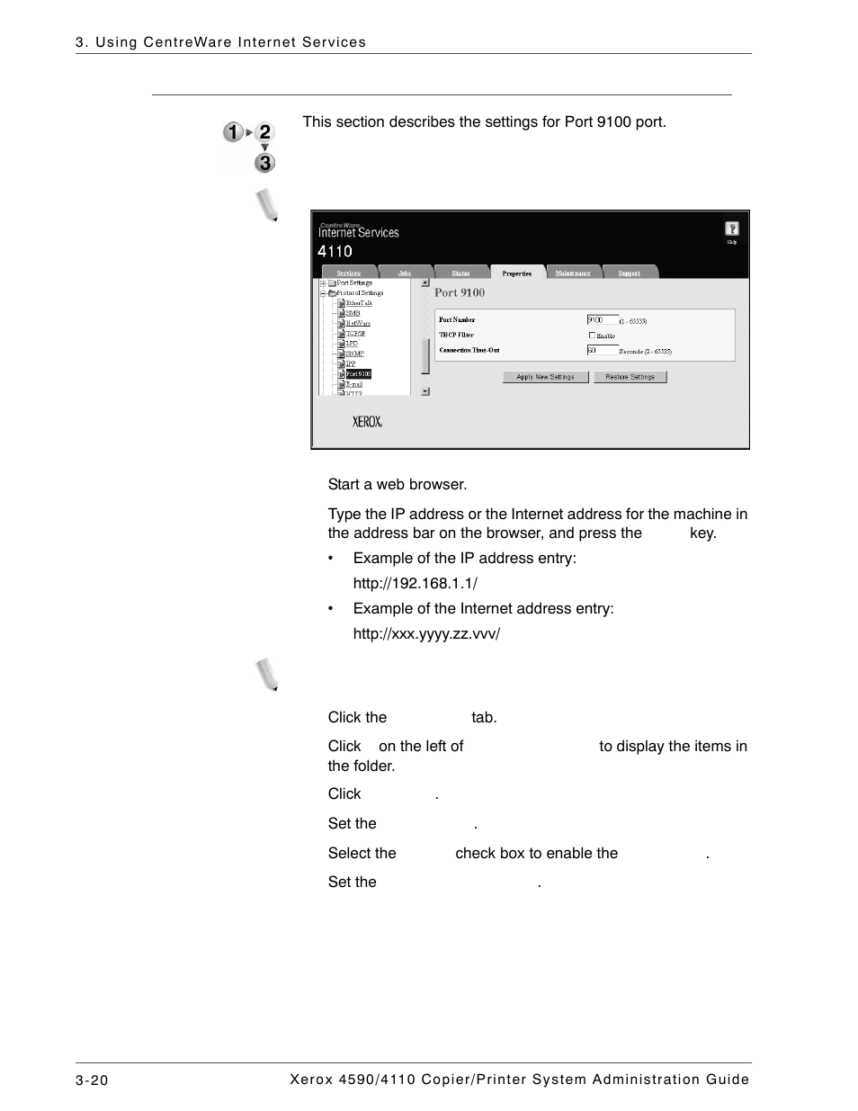 Port 9100 | Xerox 4590 User Manual | Page 68 / 402