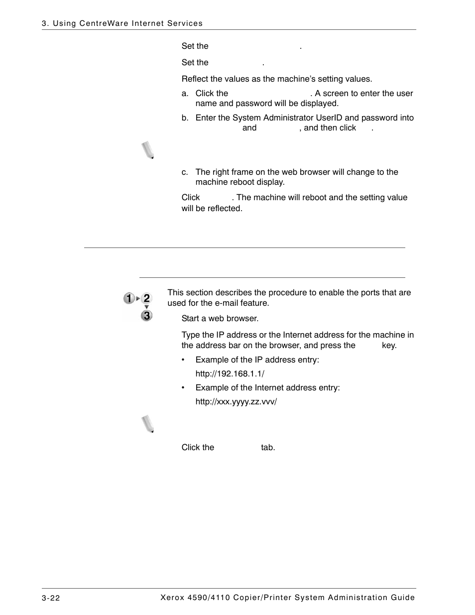 E-mail, Enabling the ports | Xerox 4590 User Manual | Page 70 / 402