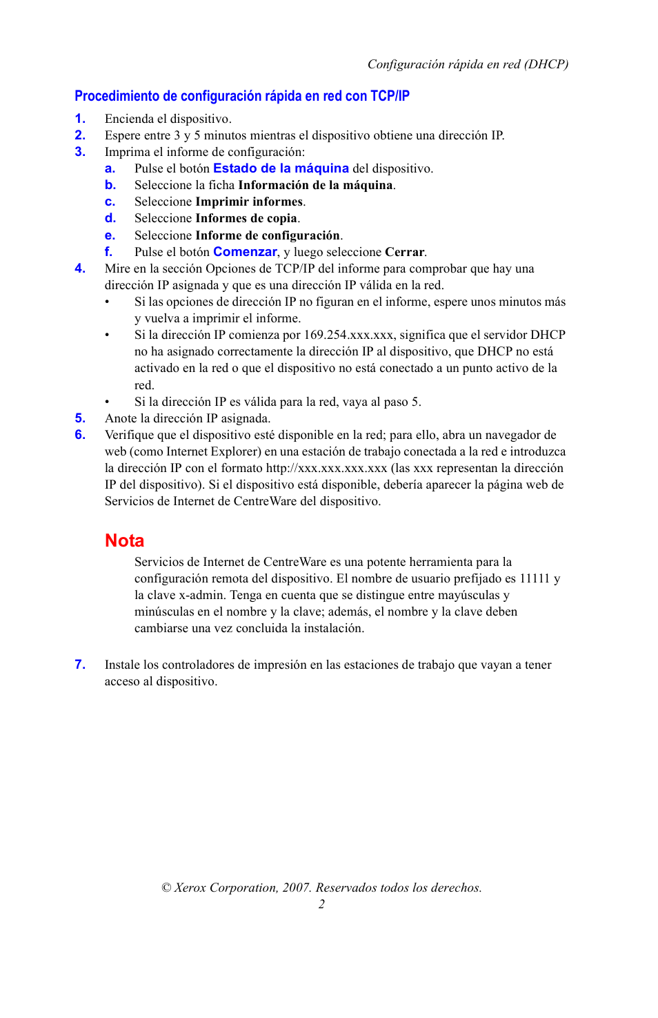 Nota | Xerox WorkCentre 7328-7335-7345-7346 con EFI Fiery Controller-15395 User Manual | Page 18 / 24