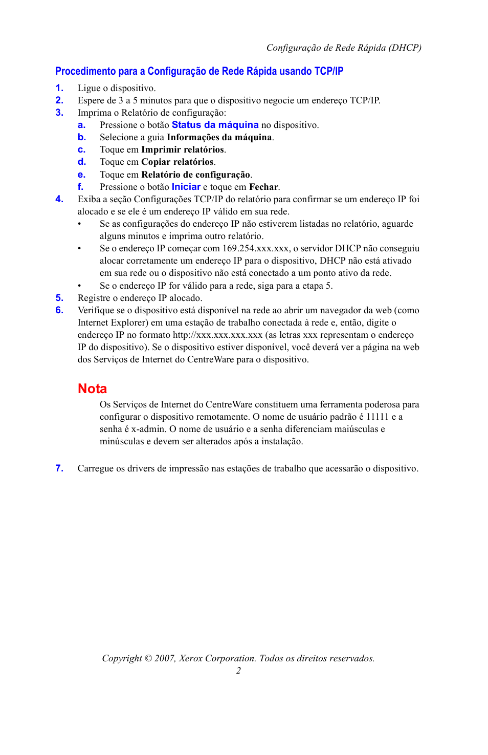 Nota | Xerox WorkCentre 7328-7335-7345-7346 con EFI Fiery Controller-15395 User Manual | Page 22 / 24