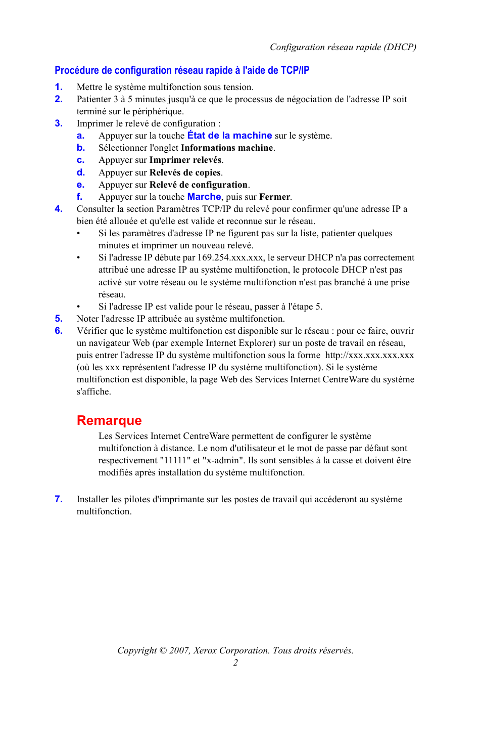 Remarque | Xerox WorkCentre 7328-7335-7345-7346 con EFI Fiery Controller-15395 User Manual | Page 6 / 24