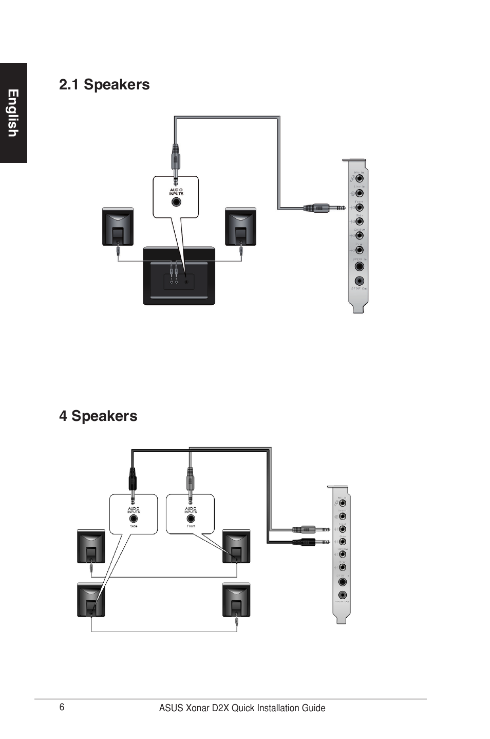 4 speakers 2.1 speakers | Asus E3360 User Manual | Page 6 / 10