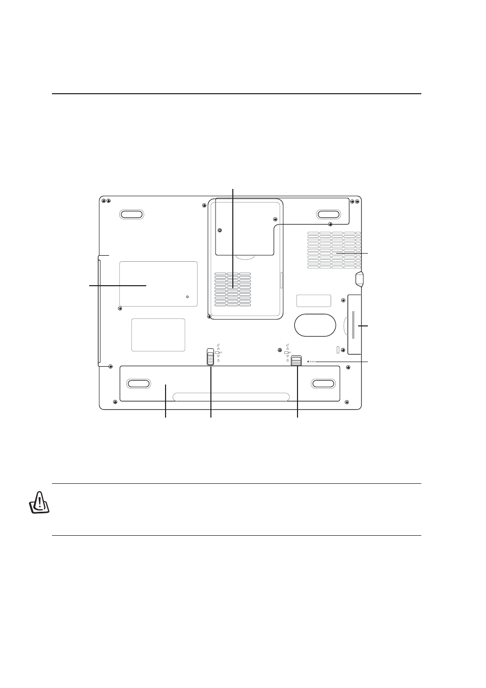 Bottom side | Asus 1 E1309 User Manual | Page 16 / 70