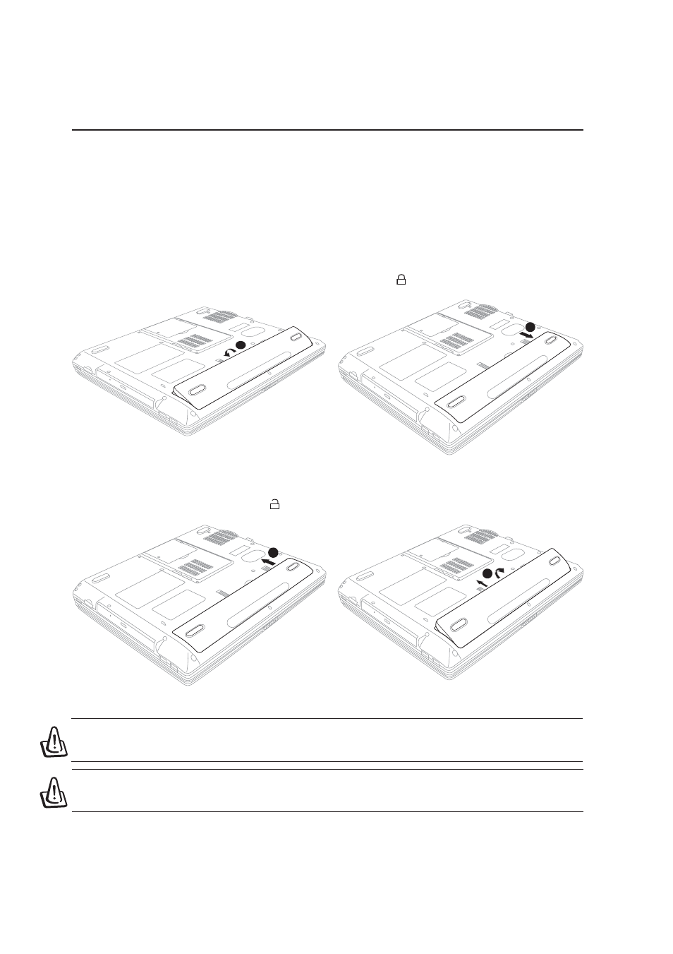 Using the battery pack, Installing and removing the battery pack | Asus 1 E1309 User Manual | Page 24 / 70