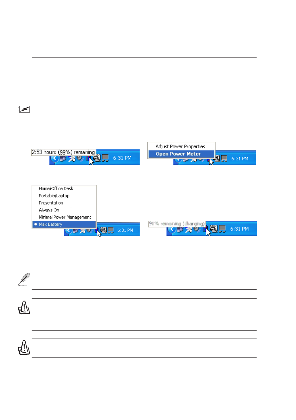 Using battery power | Asus 1 E1309 User Manual | Page 50 / 70