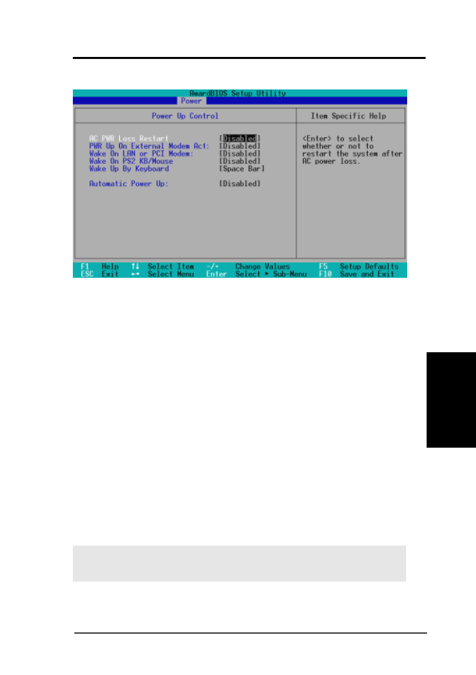 Bios setup, 1 power up control | Asus P3V4X User Manual | Page 69 / 96