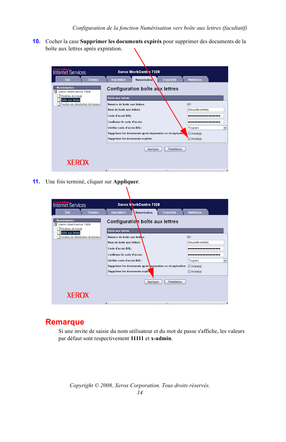 Remarque | Xerox WorkCentre 7328-7335-7345-7346 con built-in controller-15108 User Manual | Page 50 / 208