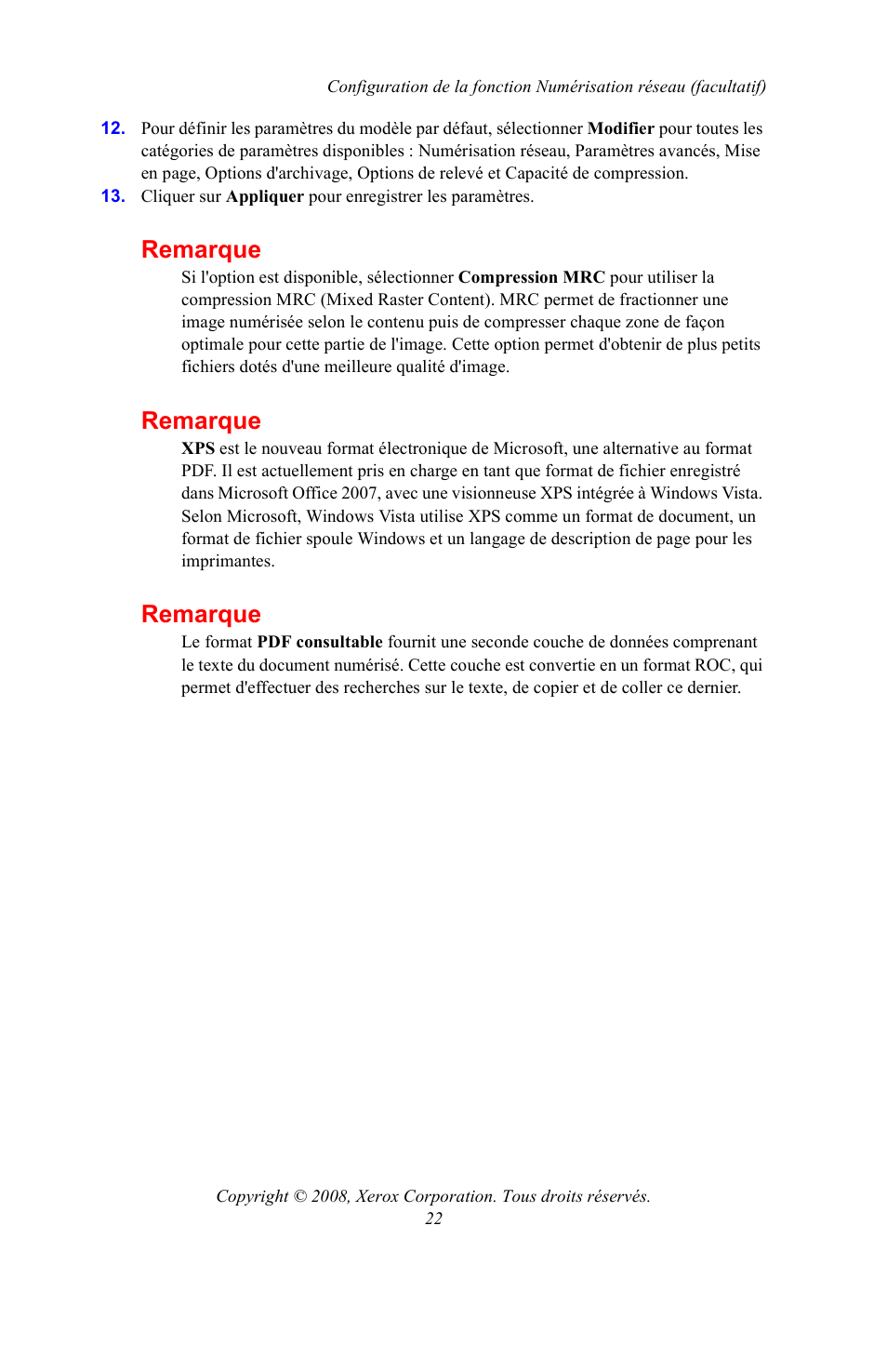 Remarque | Xerox WorkCentre 7328-7335-7345-7346 con built-in controller-15108 User Manual | Page 58 / 208