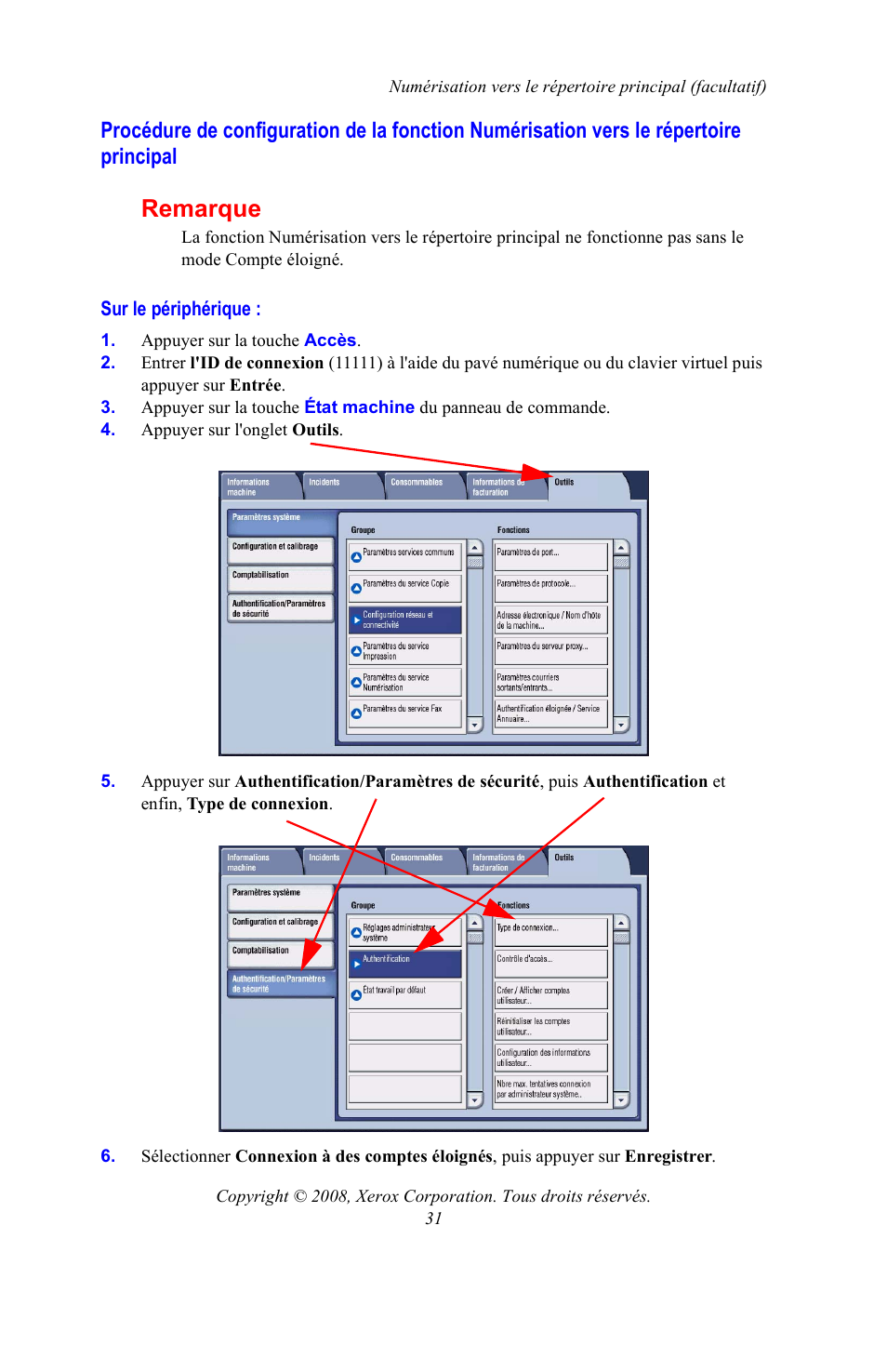 Remarque | Xerox WorkCentre 7328-7335-7345-7346 con built-in controller-15108 User Manual | Page 67 / 208