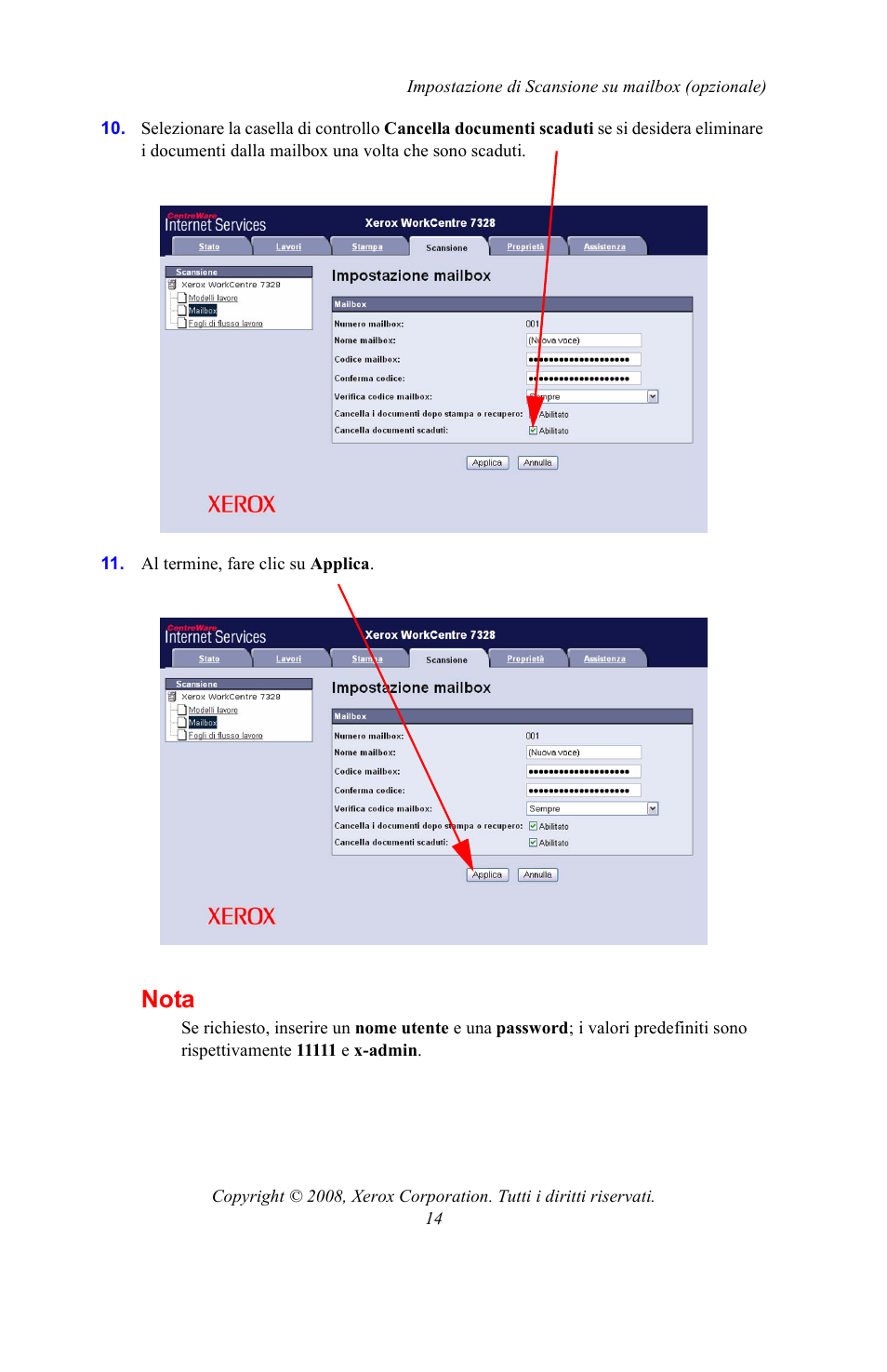 Nota | Xerox WorkCentre 7328-7335-7345-7346 con built-in controller-15108 User Manual | Page 84 / 208