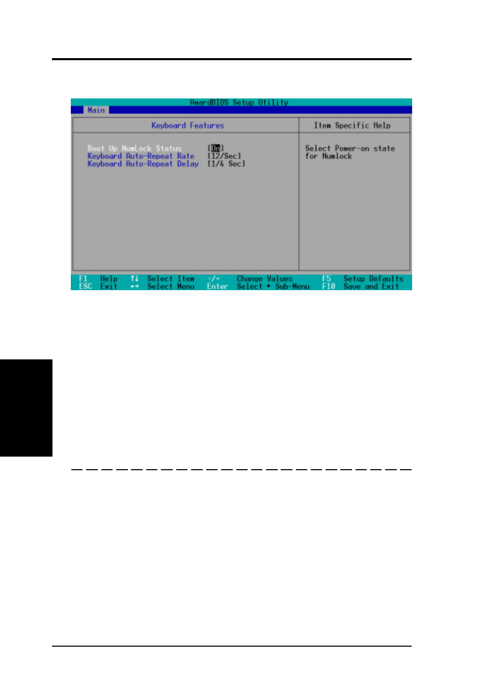 Bios setup, 2 keyboard features | Asus TUEG-VM Motherboard 815EG User Manual | Page 56 / 104