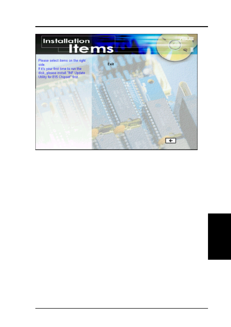 Software setup | Asus TUEG-VM Motherboard 815EG User Manual | Page 81 / 104