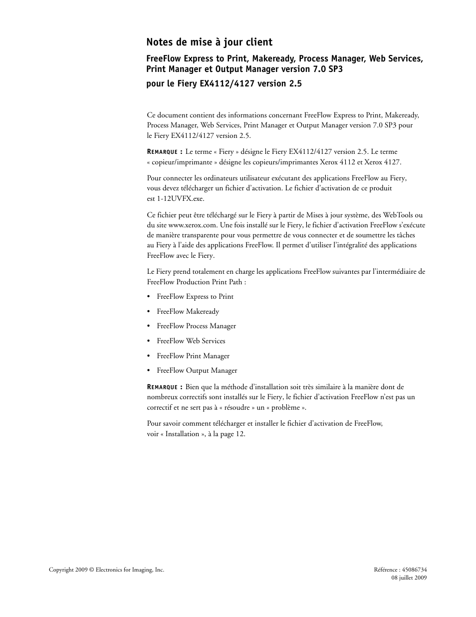 Francais | Xerox 4112-4127 ST con Xerox EX Print Server powered by Fiery-15679 User Manual | Page 11 / 72