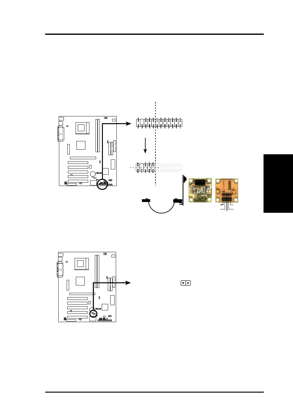 Hardware setup, A7m266 thermal sensor connectors jtpwr, A7m266 front panel connector afpanel | Asus A7M266 User Manual | Page 41 / 102