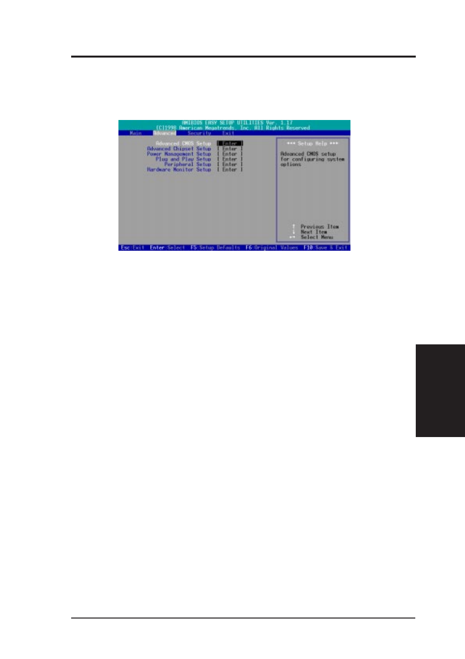 Bios setup, 4 advanced menu | Asus Motherboard K7M User Manual | Page 55 / 96