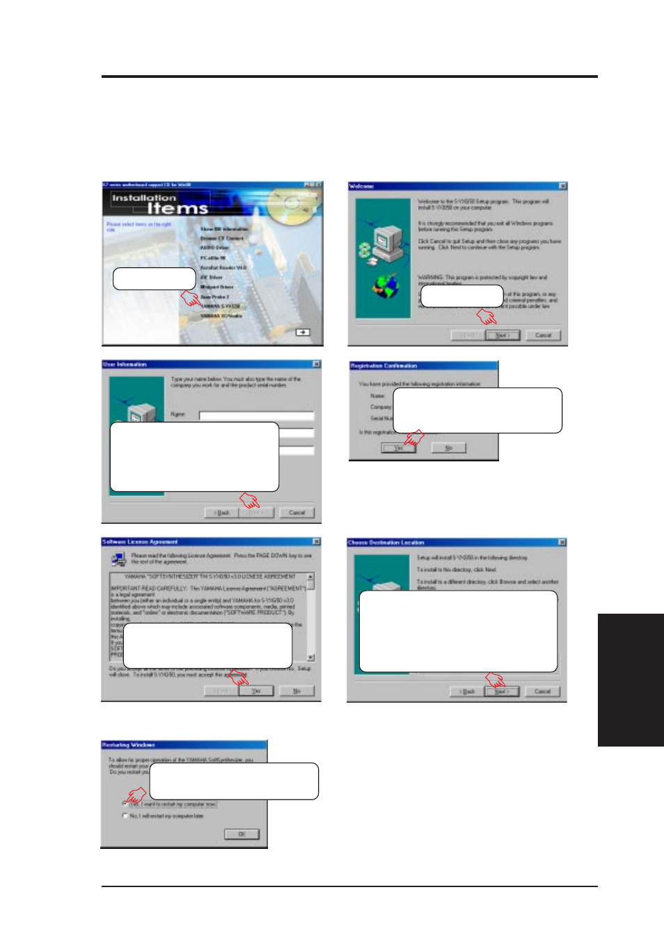 Software setup, 9 yamaha s-yxg50 | Asus Motherboard K7M User Manual | Page 79 / 96