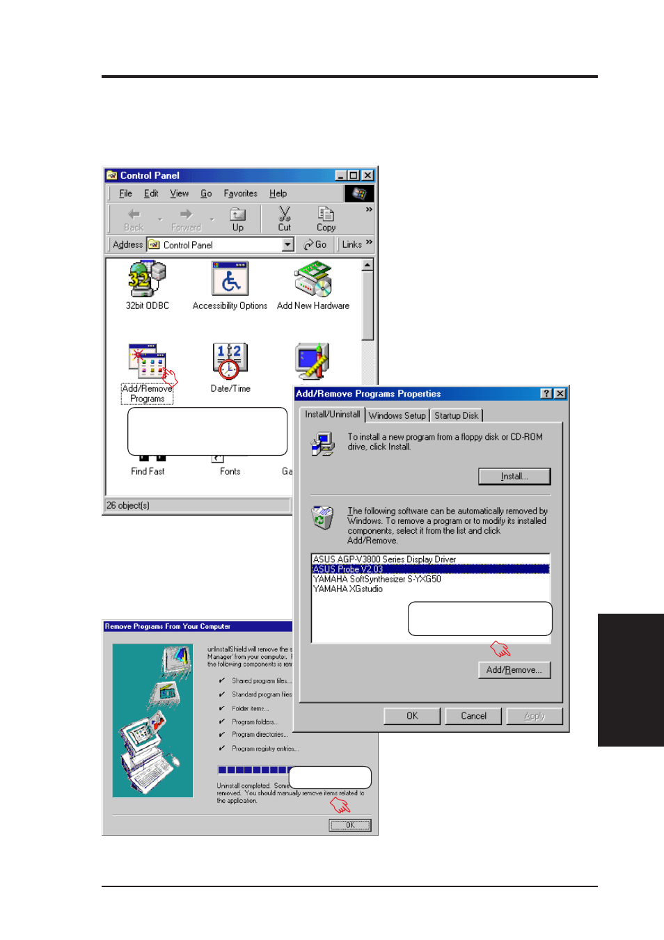 Software setup, 11 uninstalling programs | Asus Motherboard K7M User Manual | Page 81 / 96