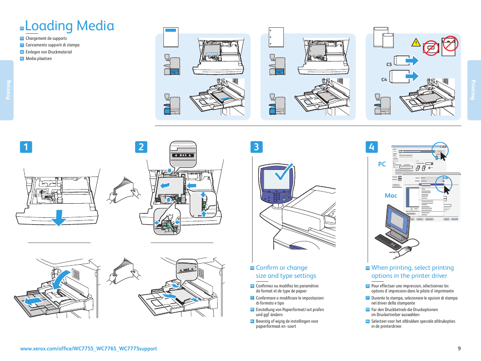 Loading media | Xerox WorkCentre 7755-7765-7775 con EFI Fiery Controller-15776 User Manual | Page 9 / 20