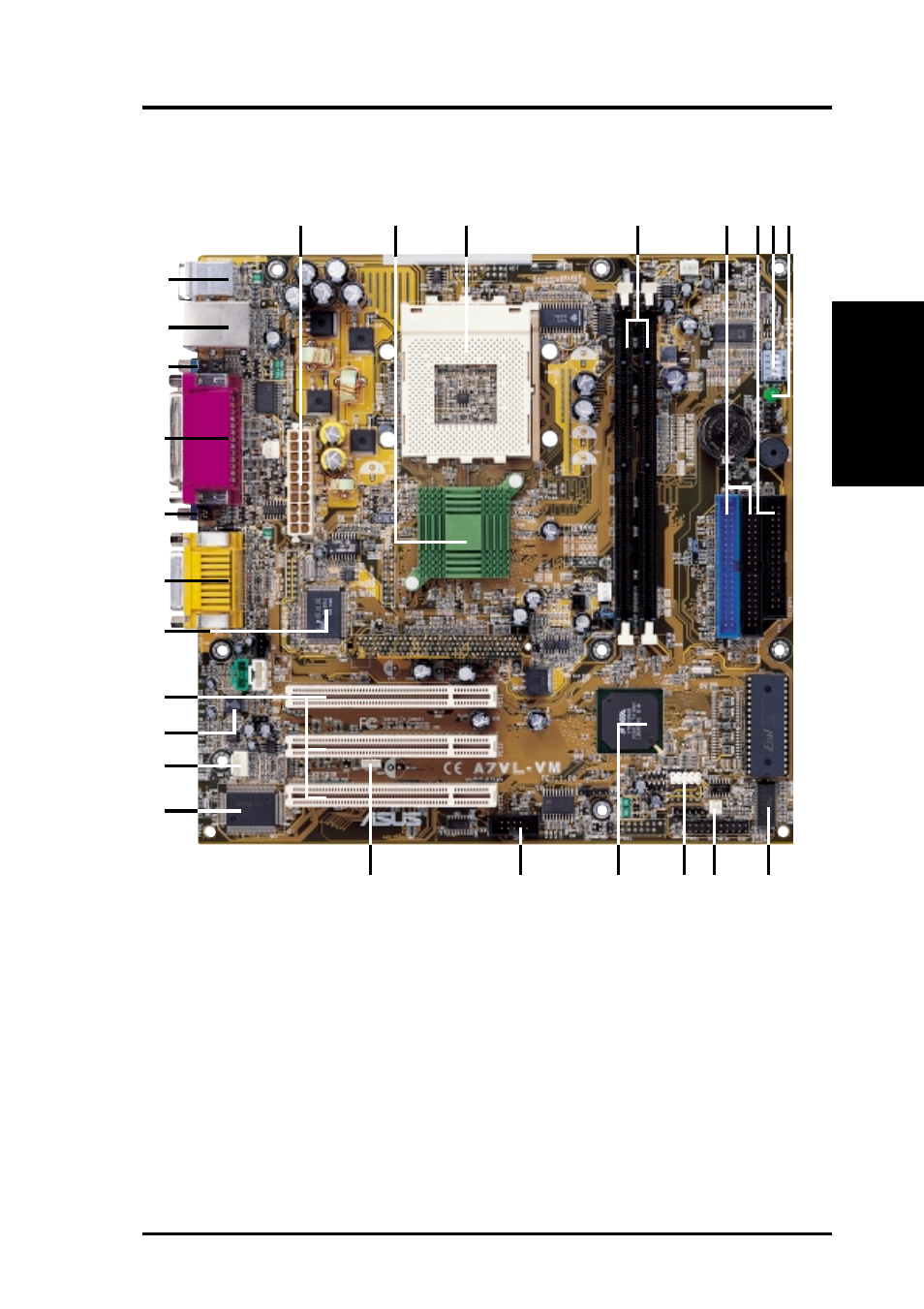 Features, 1 component locations | Asus A7VL-VM User Manual | Page 13 / 92