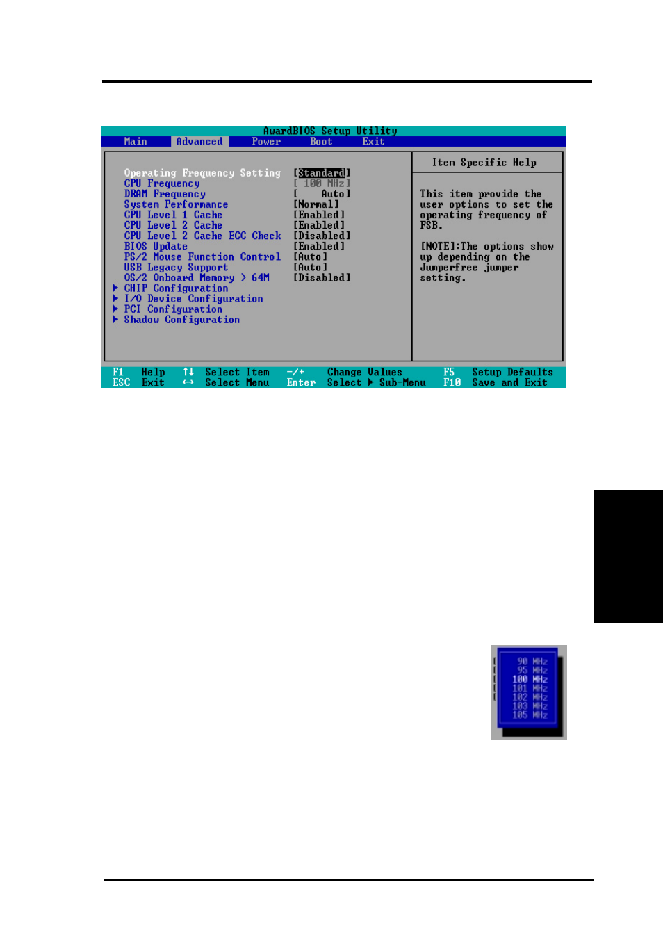Bios setup, 4 advanced menu | Asus A7VL-VM User Manual | Page 51 / 92