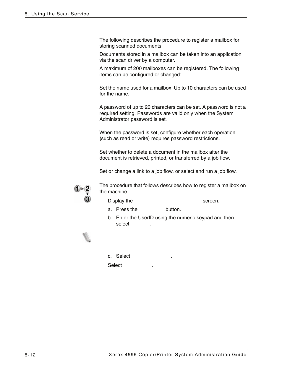 Registering a mailbox, Registering a mailbox -12 | Xerox 4595 con Xerox FreeFlow DocuSP Print Controller-15553 User Manual | Page 102 / 402