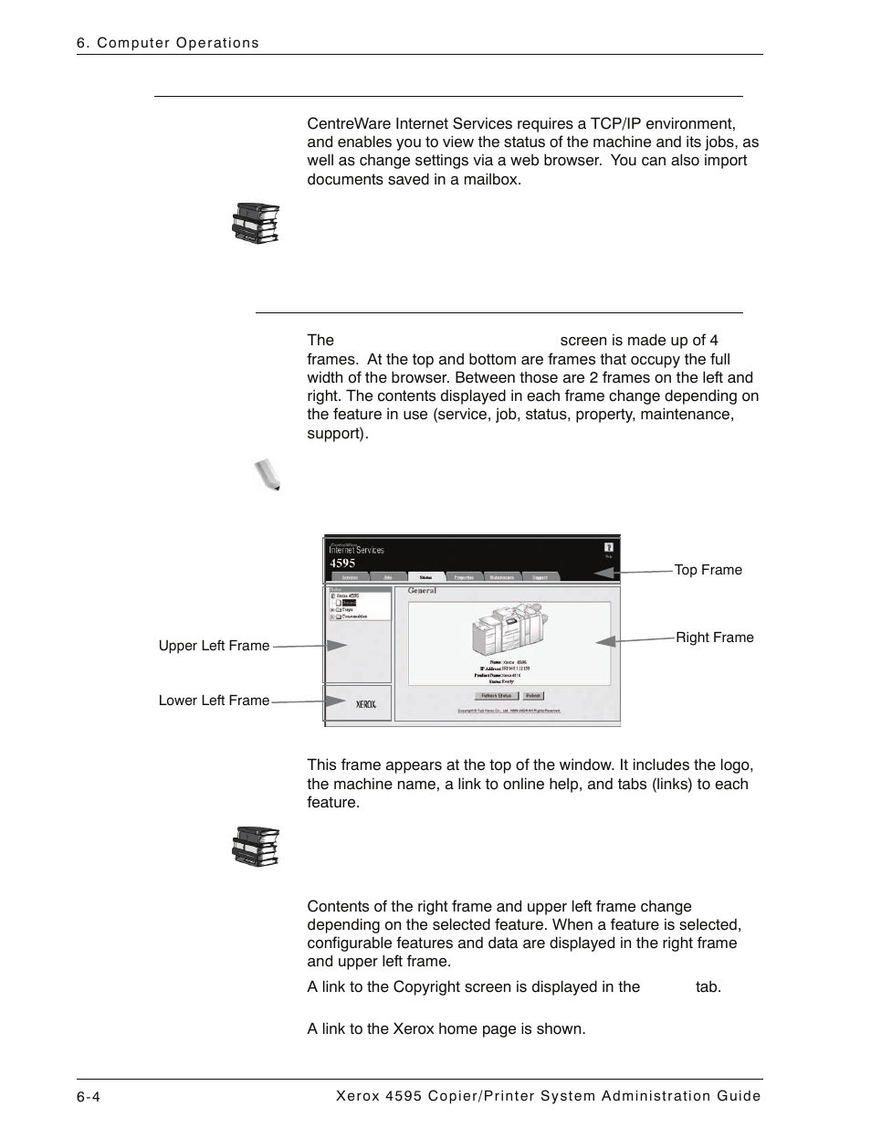 Centreware internet services, The centreware internet services screen, Centreware internet services -4 | The centreware internet services screen -4 | Xerox 4595 con Xerox FreeFlow DocuSP Print Controller-15553 User Manual | Page 120 / 402