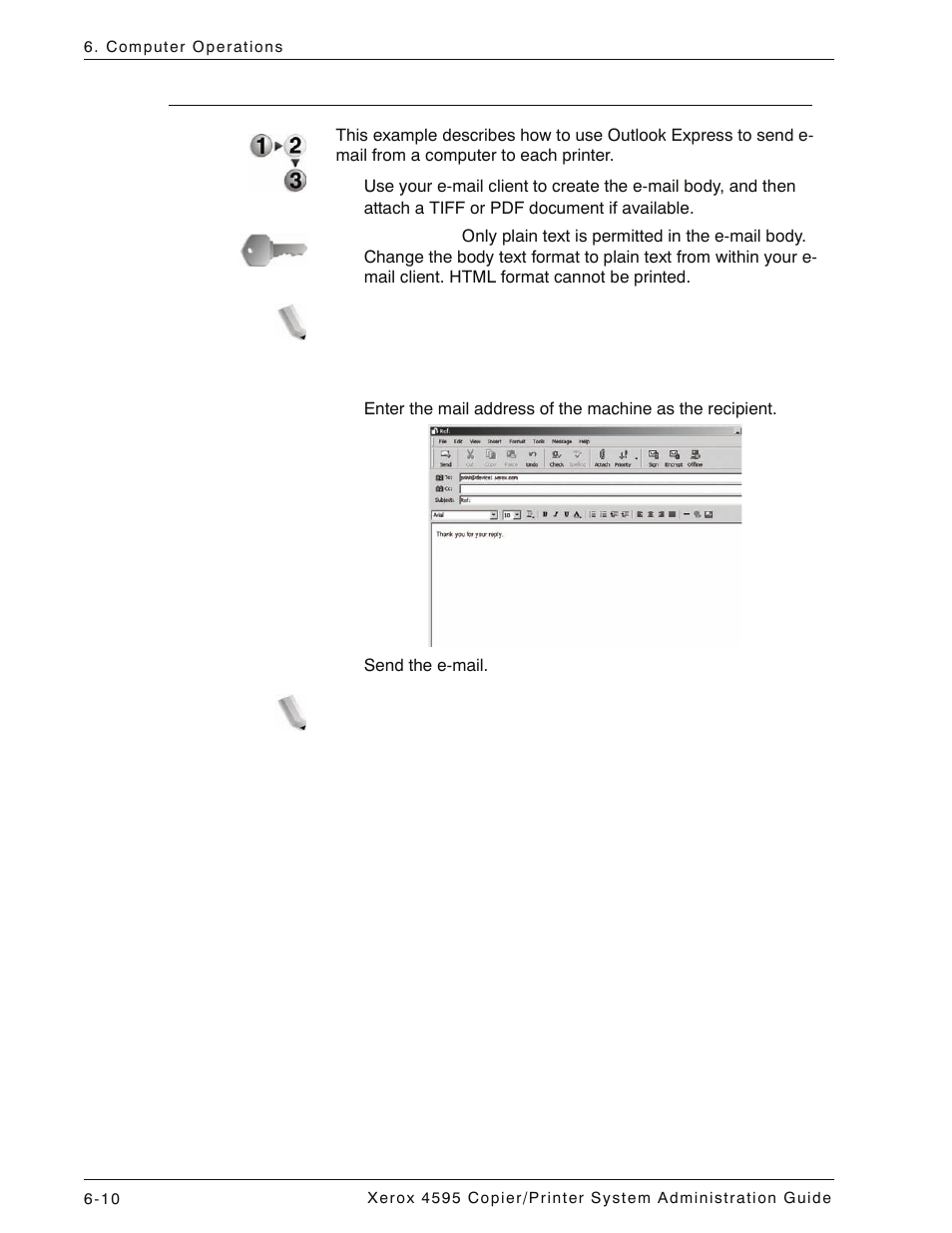 Sending e-mails, Sending e-mails -10 | Xerox 4595 con Xerox FreeFlow DocuSP Print Controller-15553 User Manual | Page 126 / 402