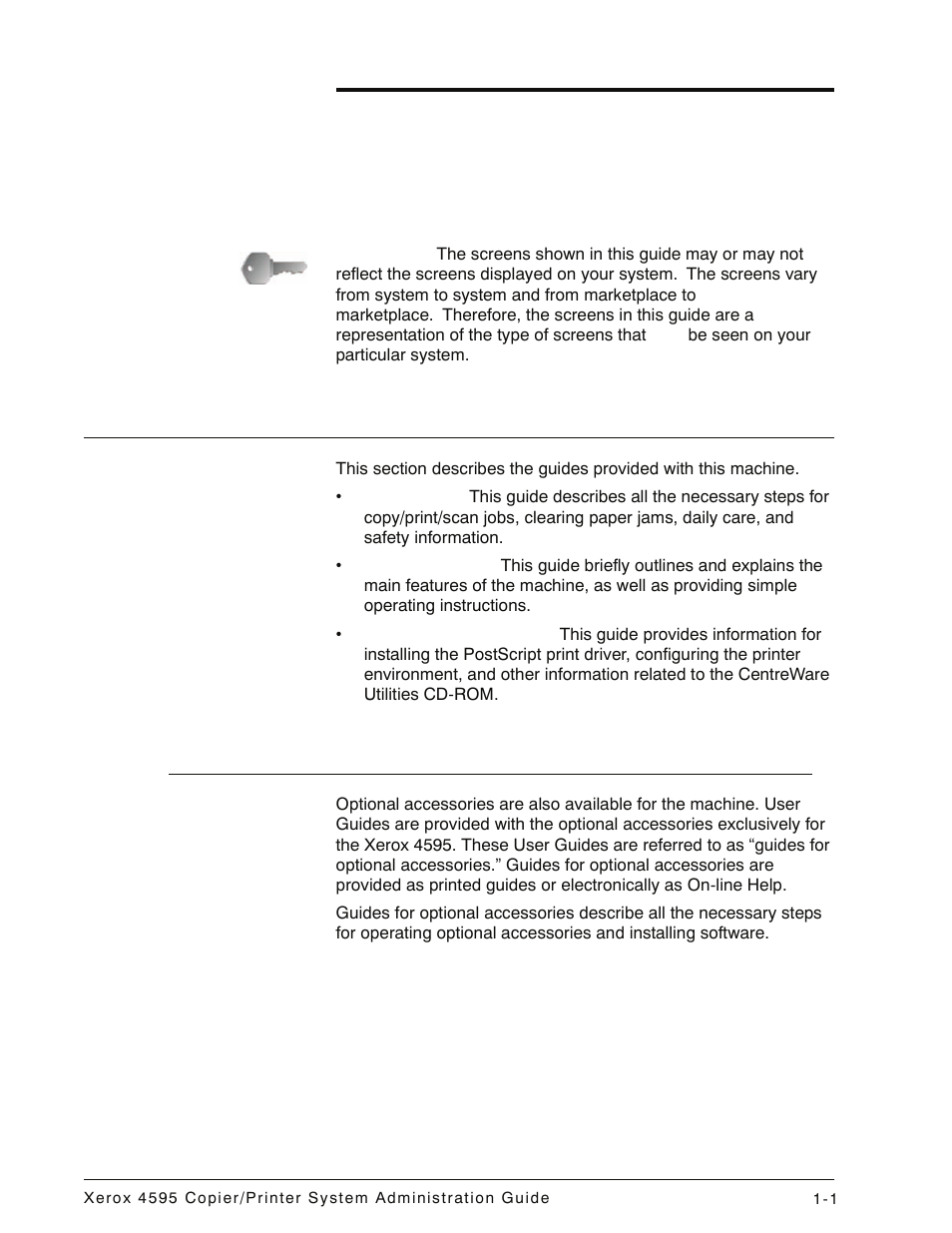 Overview, Related information sources, Guides for optional accessories | Related information sources -1, Guides for optional accessories -1 | Xerox 4595 con Xerox FreeFlow DocuSP Print Controller-15553 User Manual | Page 13 / 402