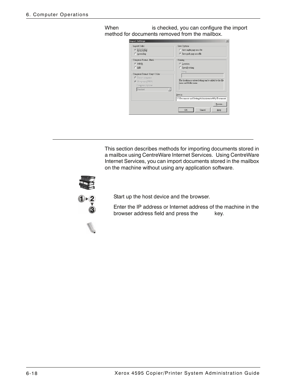 Importing using centreware internet services, Importing using centreware internet services -18 | Xerox 4595 con Xerox FreeFlow DocuSP Print Controller-15553 User Manual | Page 134 / 402