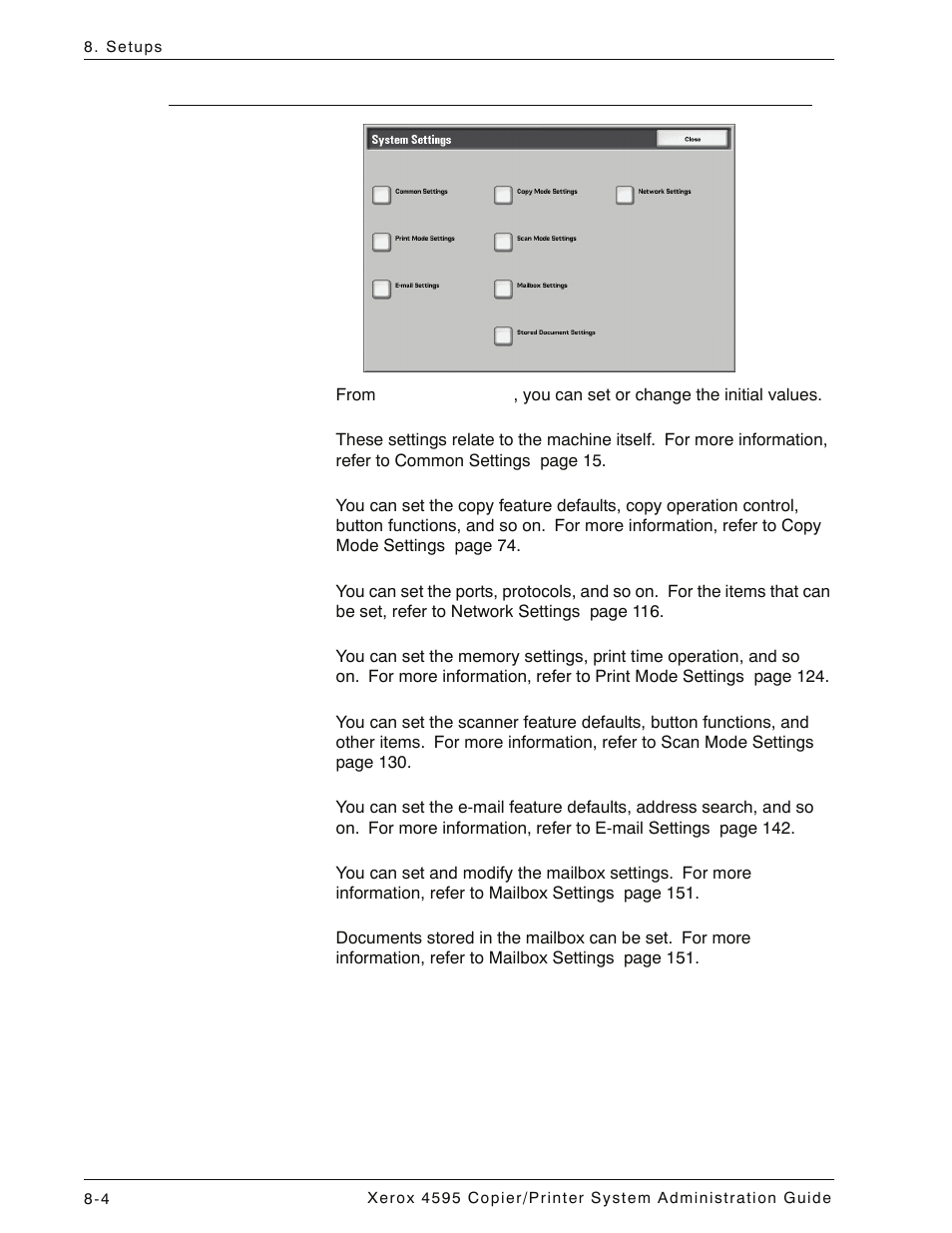 System settings, System settings -4 | Xerox 4595 con Xerox FreeFlow DocuSP Print Controller-15553 User Manual | Page 162 / 402