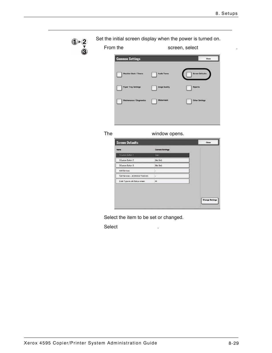 Screen defaults, Screen defaults -29 | Xerox 4595 con Xerox FreeFlow DocuSP Print Controller-15553 User Manual | Page 187 / 402