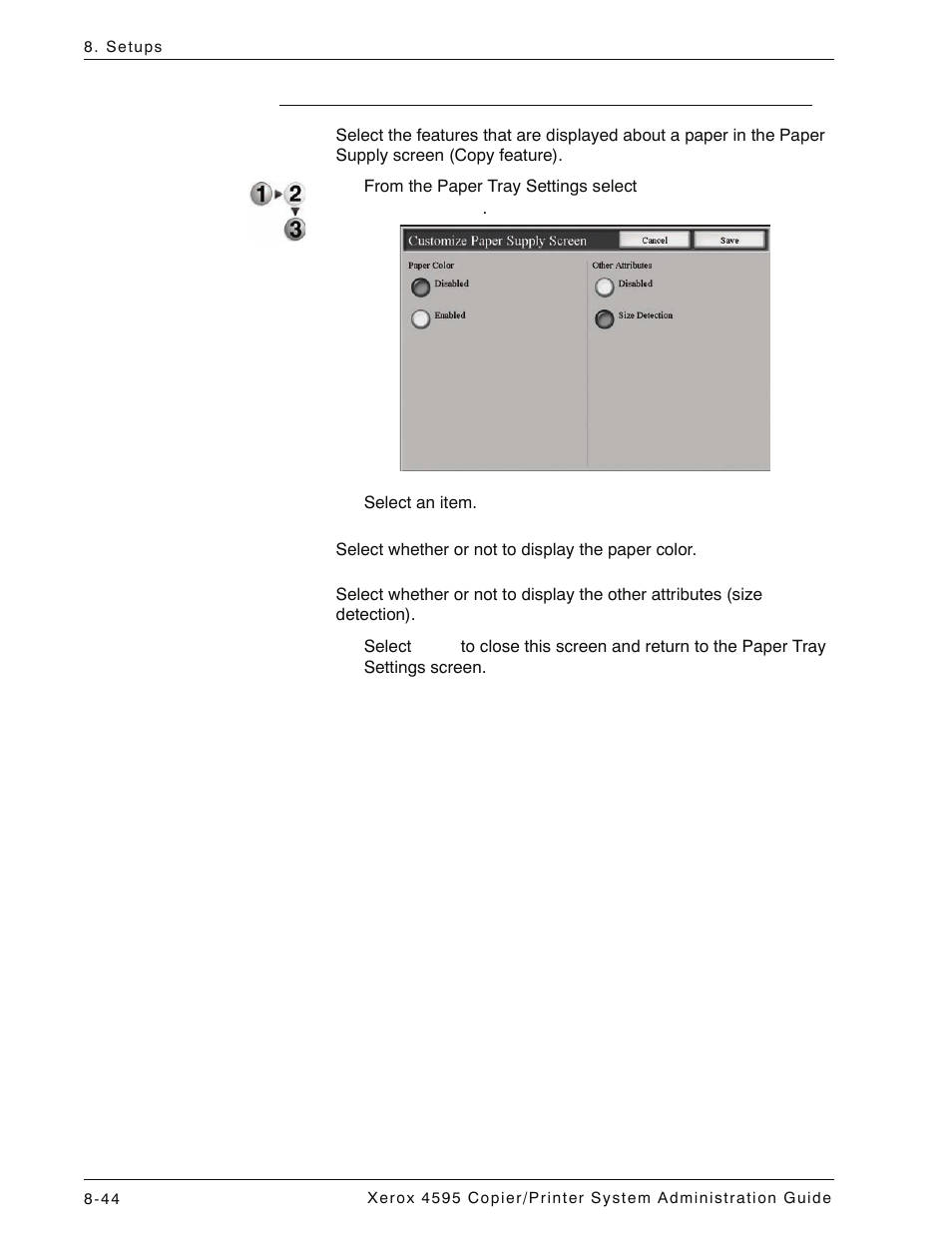 Customize paper supply screen, Customize paper supply screen -44 | Xerox 4595 con Xerox FreeFlow DocuSP Print Controller-15553 User Manual | Page 202 / 402