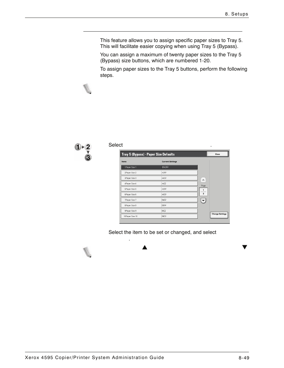 Tray 5 (bypass) - paper size defaults, Tray 5 (bypass) - paper size defaults -49 | Xerox 4595 con Xerox FreeFlow DocuSP Print Controller-15553 User Manual | Page 207 / 402