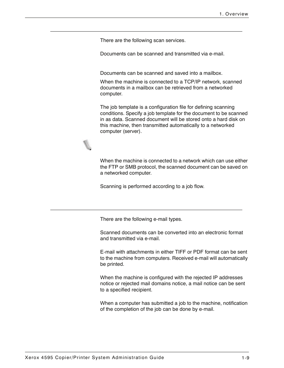 Scan, E-mail, Scan -9 e-mail -9 | Xerox 4595 con Xerox FreeFlow DocuSP Print Controller-15553 User Manual | Page 21 / 402