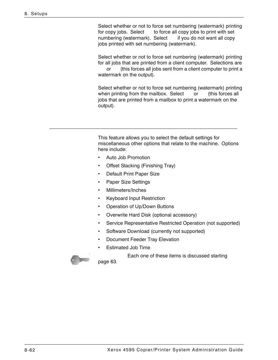 Other settings, Other settings -62 | Xerox 4595 con Xerox FreeFlow DocuSP Print Controller-15553 User Manual | Page 220 / 402
