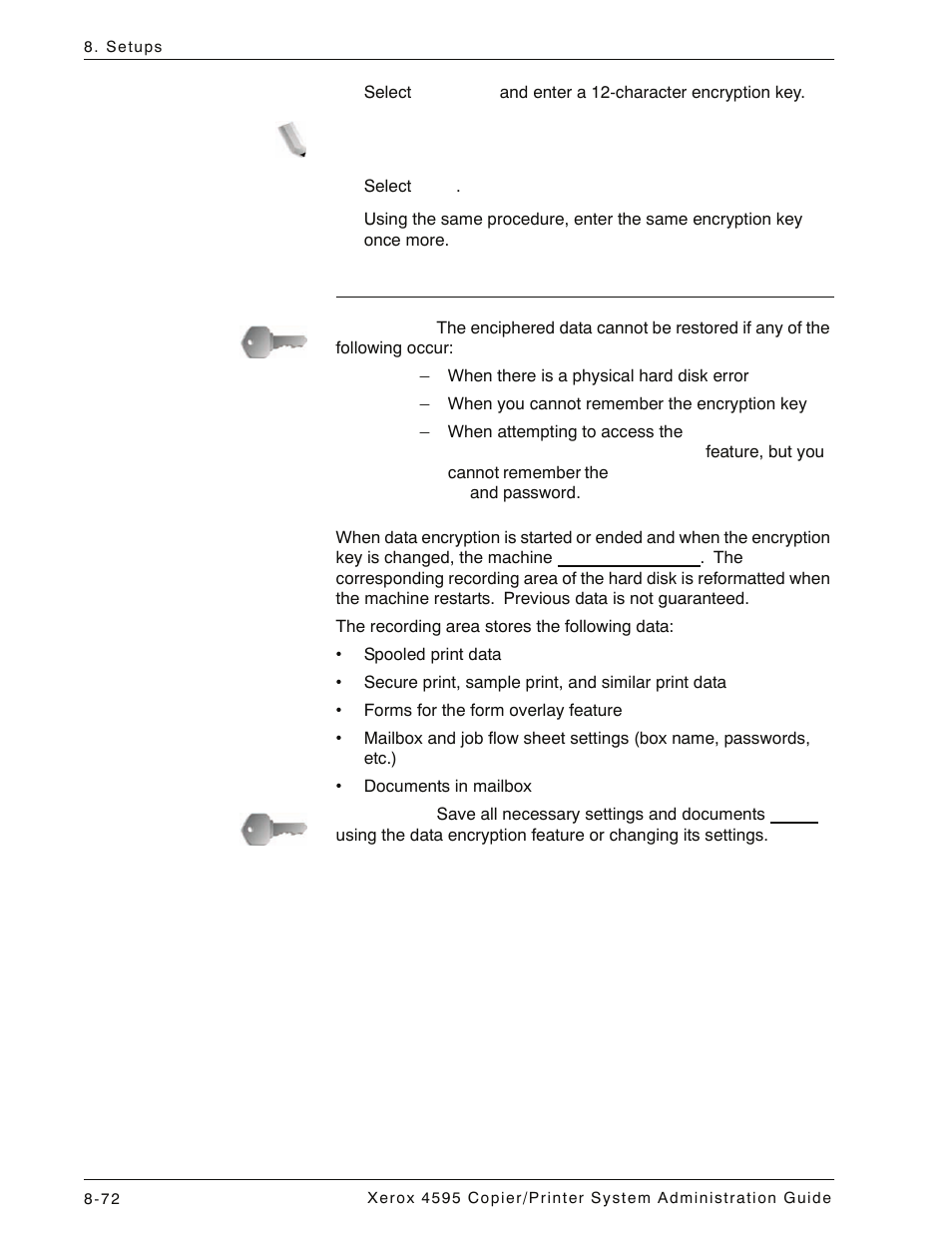 Data restoration | Xerox 4595 con Xerox FreeFlow DocuSP Print Controller-15553 User Manual | Page 230 / 402