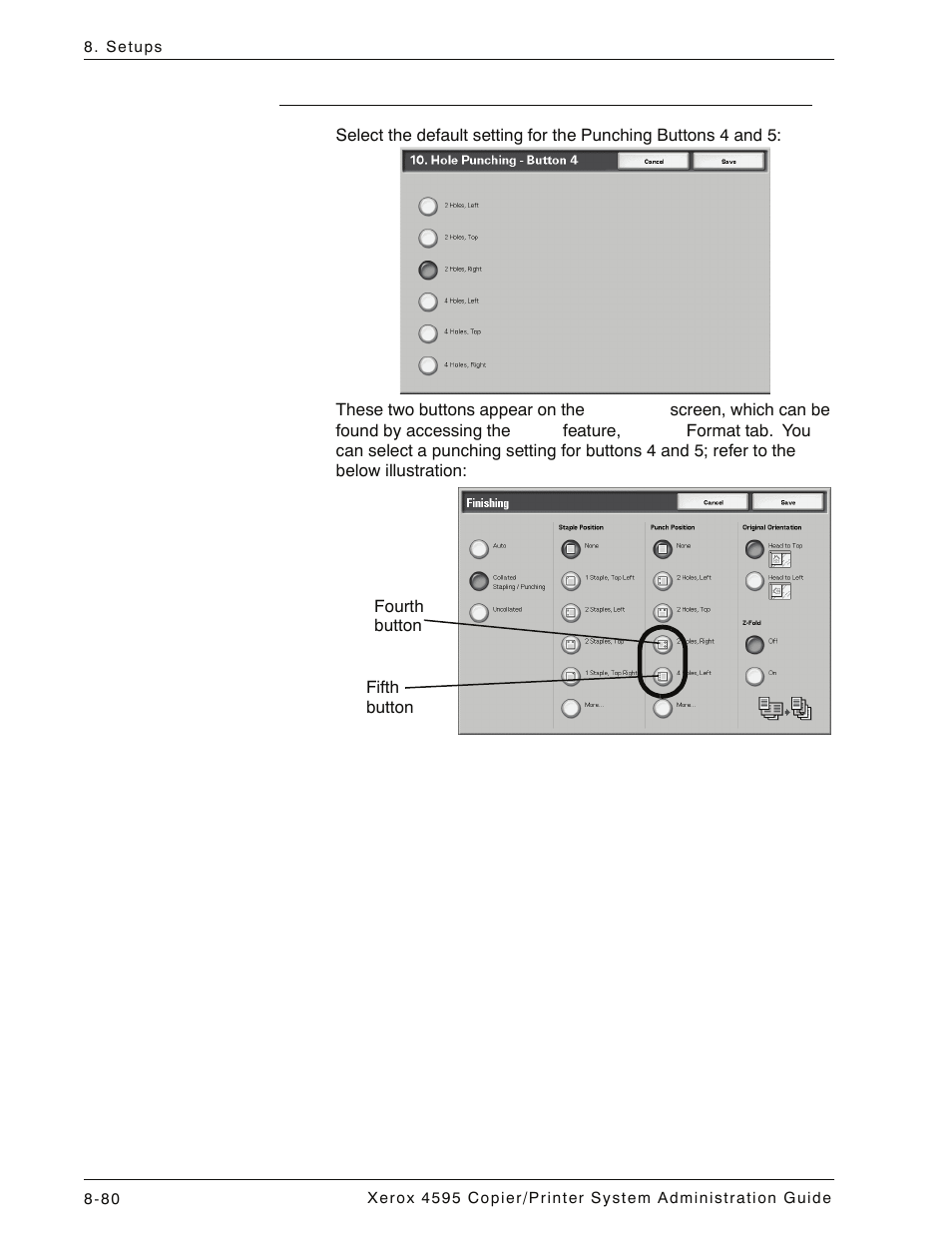 Punching buttons 4 and 5, Punching buttons 4 and 5 -80 | Xerox 4595 con Xerox FreeFlow DocuSP Print Controller-15553 User Manual | Page 238 / 402