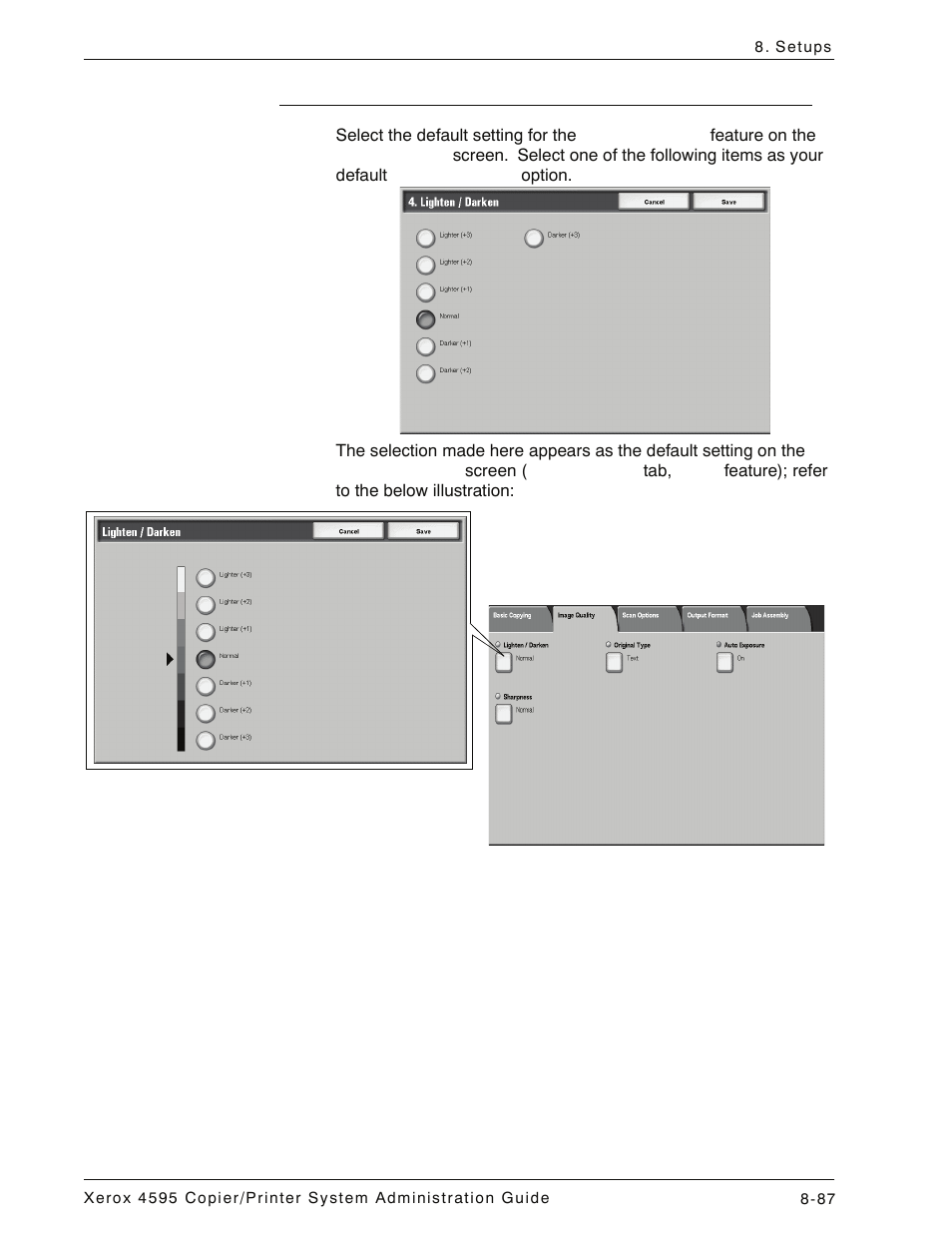 Lighten/darken, Lighten/darken -87 | Xerox 4595 con Xerox FreeFlow DocuSP Print Controller-15553 User Manual | Page 245 / 402