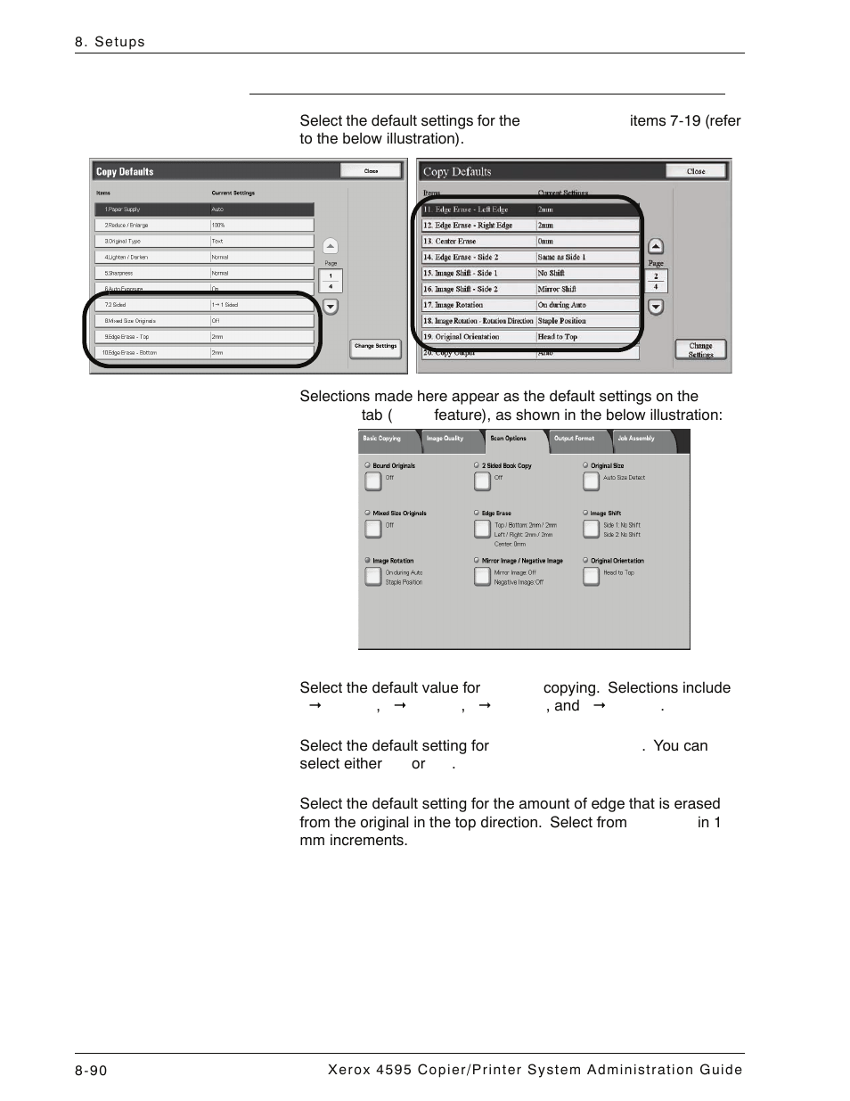 Copy defaults items 7-19, Copy defaults items 7-19 -90 | Xerox 4595 con Xerox FreeFlow DocuSP Print Controller-15553 User Manual | Page 248 / 402