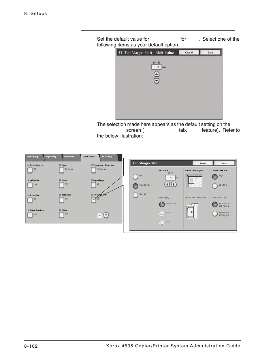 Tab margin shift, Tab margin shift -102 | Xerox 4595 con Xerox FreeFlow DocuSP Print Controller-15553 User Manual | Page 260 / 402