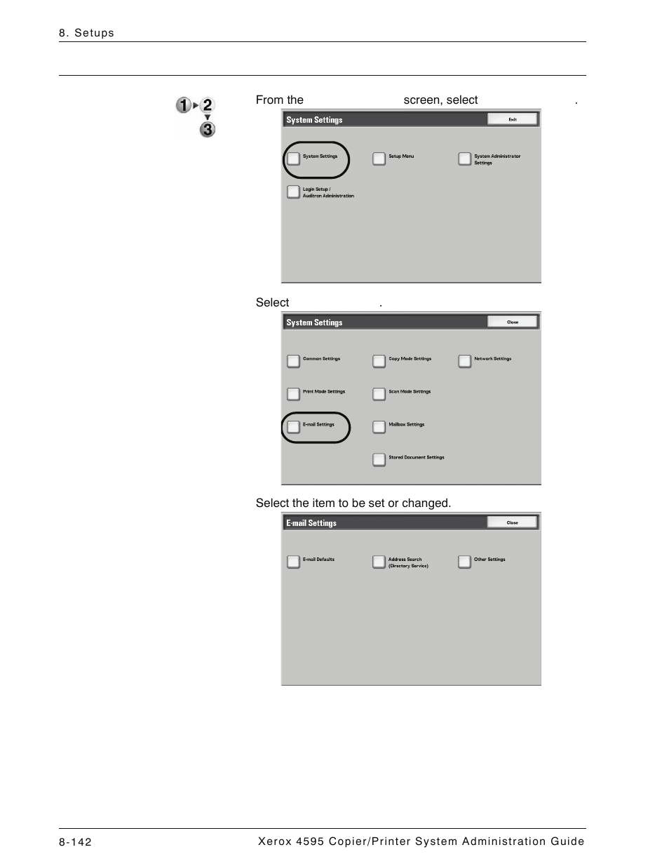 E-mail settings, E-mail settings -142 | Xerox 4595 con Xerox FreeFlow DocuSP Print Controller-15553 User Manual | Page 300 / 402