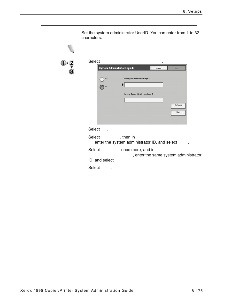 System administrator login id, System administrator login id -175 | Xerox 4595 con Xerox FreeFlow DocuSP Print Controller-15553 User Manual | Page 333 / 402